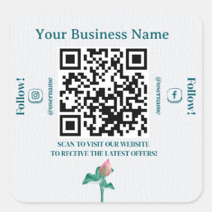 Minimalistischer QR-Code Social Media Marketing Bu Quadratischer Aufkleber