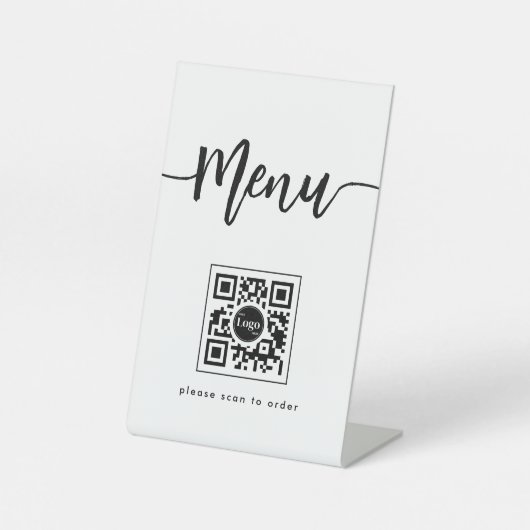 Minimalistischer QR-Code Sockelschild (Vorderseite)