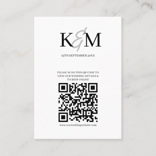 Minimalistischer QR-Code UAWG Online-Verschlüsselu Visitenkarte (Vorderseite)