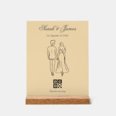 Minimalistischer QR-Code Unser Lied Hochzeitsgesch Acrylschild (Vorderseite)
