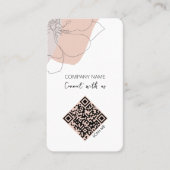 Minimalistischer QR Code Verbindung mit uns Visitenkarte (Vorderseite)