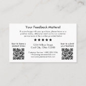 Minimalistischer QR-Code Vielen Dank Einlegen der Visitenkarte (Rückseite)