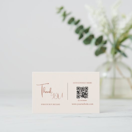 Minimalistischer QR-Code Vielen Dank für den Karte (Stehend Vorderseite)