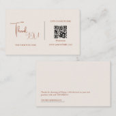 Minimalistischer QR-Code Vielen Dank für den Karte (Vorne/Hinten)