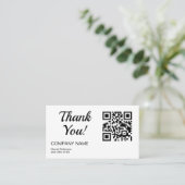 Minimalistischer QR-Code Vielen Dank Visitenkarte (Stehend Vorderseite)