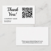 Minimalistischer QR-Code Vielen Dank Visitenkarte (Vorne/Hinten)