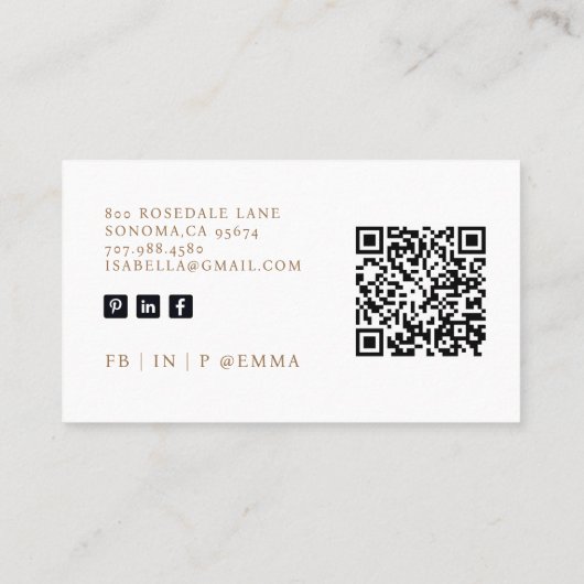 Minimalistischer QR-Code Visitenkarte (Rückseite)