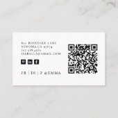 Minimalistischer QR-Code Visitenkarte (Rückseite)