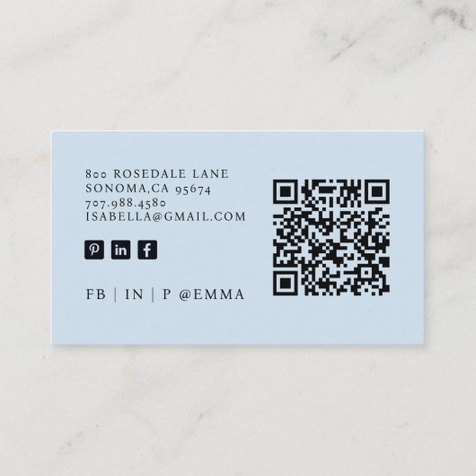 Minimalistischer QR-Code Visitenkarte (Rückseite)