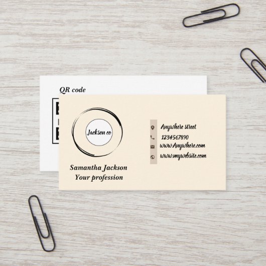 Minimalistischer QR-Code Visitenkarte (Vorderseite/Rückseite Beispiel)