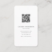 Minimalistischer QR-Code-Visitenkarte mit Foto Visitenkarte (Rückseite)