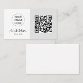 Minimalistischer QR-Code-Visitenkarte mit Logo Visitenkarte (Vorne/Hinten)