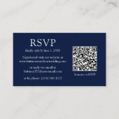Minimalistischer QR Code Wedding Blue UAWG Begleitkarte (Vorderseite)