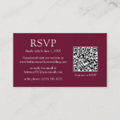 Minimalistischer QR Code Wedding Burgundy UAWG Begleitkarte (Vorderseite)