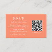 Minimalistischer QR Code Wedding Coral UAWG Begleitkarte (Vorderseite)