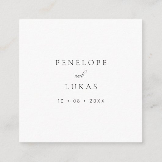 Minimalistischer QR Code Wedding RSVP Begleitkarte (Rückseite)