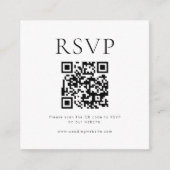 Minimalistischer QR Code Wedding RSVP Begleitkarte (Vorderseite)