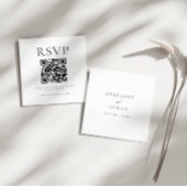 Minimalistischer QR Code Wedding RSVP Begleitkarte