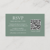 Minimalistischer QR Code Wedding Sage Green UAWG Begleitkarte (Vorderseite)
