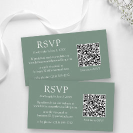 Minimalistischer QR Code Wedding Sage Green UAWG Begleitkarte