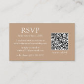 Minimalistischer QR Code Wedding Taupe UAWG Begleitkarte (Vorderseite)