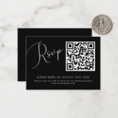 Minimalistischer QR Code Wedding Website RSVP Card Mitteilungskarte (Vorderseite/Rückseite Beispiel)