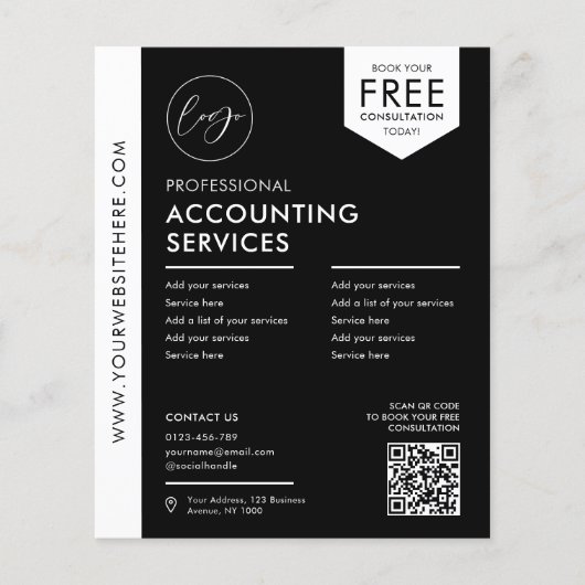 Minimalistischer QR-Kodex für moderne Unternehmen Flyer (Vorne)