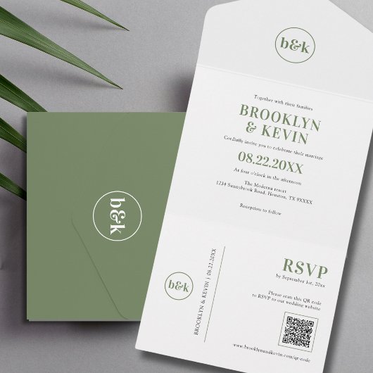 Minimalistischer QR-Kodex für Olivenöl | FOTO All In One Einladung