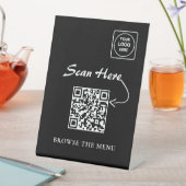 Minimalistischer QR-Menü-Displayhalter Sockelschild (In Situ)