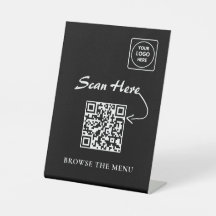 Minimalistischer QR-Menü-Displayhalter