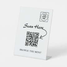 Minimalistischer QR-Menü-Podest Displayhalter