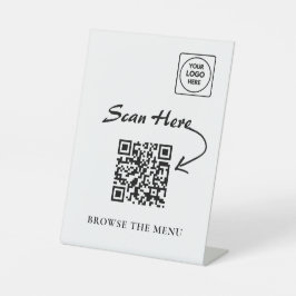 Minimalistischer QR-Menü-Podest-Displayhalter Sockelschild