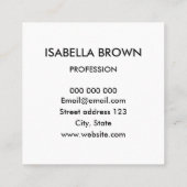 Minimalistischer Quadratische Visitenkarte (Rückseite)