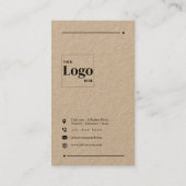 Minimalistischer Quellenpapier QR-Code Visitenkarte (Rückseite)