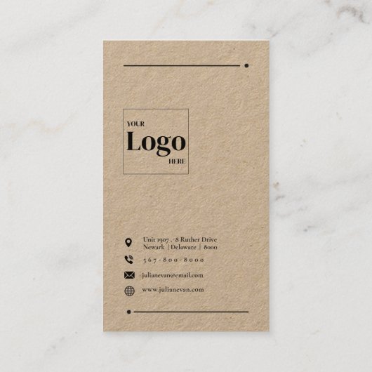 Minimalistischer Quellenpapier QR-Code Visitenkarte (Rückseite)