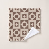 Minimalistischer Quilt Warm Earthy Badhandtuch Set (Waschlappen)