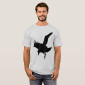 Minimalistischer Rabe oder Krähe im Flug Silhouett T-Shirt (Vorne ganz)