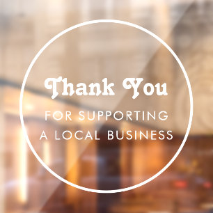 Minimalistischer Rahmen Danke Ortsansässiger Gesch Fensteraufkleber