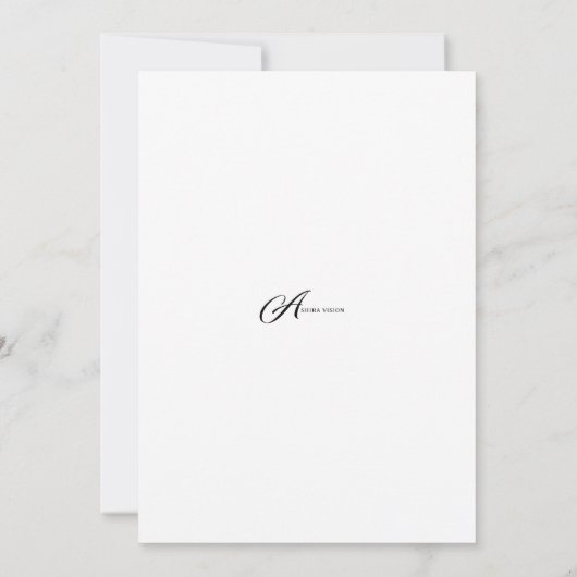 Minimalistischer Rahmen für die Goldgrün-Hochzeit Einladung (Rückseite)