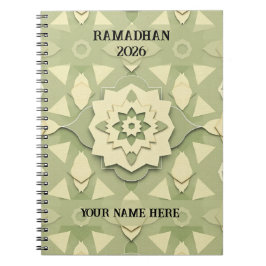 Minimalistischer Ramadan im Farbton Salbei Notizblock
