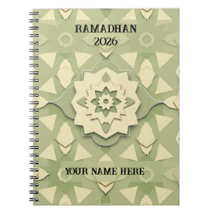 Minimalistischer Ramadan im Salbeigrün Notizblock
