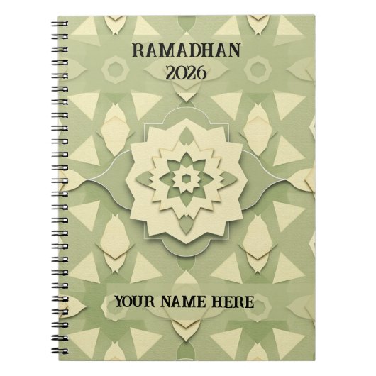 Minimalistischer Ramadan im Salbeigrün Notizblock (Vorderseite)
