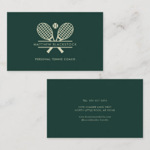 Minimalistischer Rasen-Tennis-Sporttrainer Grün Visitenkarte