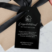 Minimalistischer Real Anwesen Agent Schwarz-weiße  Geschenkanhänger