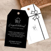 Minimalistischer Real Anwesen Agent Schwarz-weiße  Geschenkanhänger