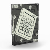 Minimalistischer Rechner und mathematische Mustera Fotoblock (Links)