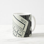 Minimalistischer Rechner und mathematische Mustera Kaffeetasse (VorderseiteRechts)