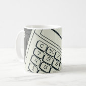 Minimalistischer Rechner und mathematische Mustera Kaffeetasse (Vorderseite Links)