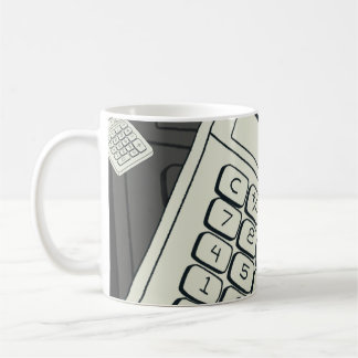 Minimalistischer Rechner und mathematische Mustera Kaffeetasse
