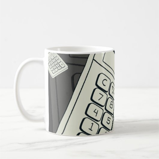 Minimalistischer Rechner und mathematische Mustera Kaffeetasse (Links)